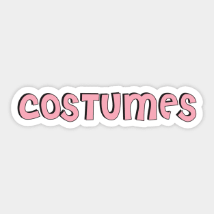 Film Crew On Set - Costumes - Pink Text - Front Sticker